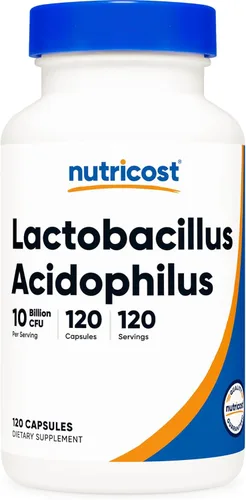 Nutricost Lactobacillus Acidophilus 10 mil millones de UFC, 120 cápsulas vegetarianas