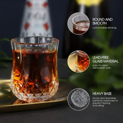 Miniatura 3 de JAIEF 1.7 OZ Vasos de Chupito de Tequila, Vasos de Chupito de Base Pesada, Vasos de Cordial de Cristal (4)