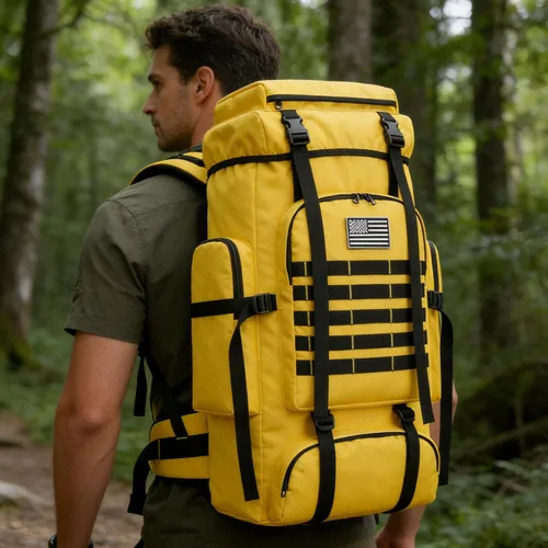 Miniatura 6 de Mochila de senderismo W WINTMING para hombres 70L/100L, mochila de campamento, mochila militar Molle, paquete de asalto de 3 días para escalada