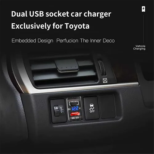 Miniatura 3 de Carga rápida 3.0 y PD USB C Dual USB puerto cargador adaptador de corriente para Toyota