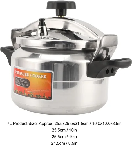 Miniatura 7 de Olla a presión de acero inoxidable, recipiente a presión a prueba de explosiones de aluminio de gran capacidad con fondo compuesto para estufas