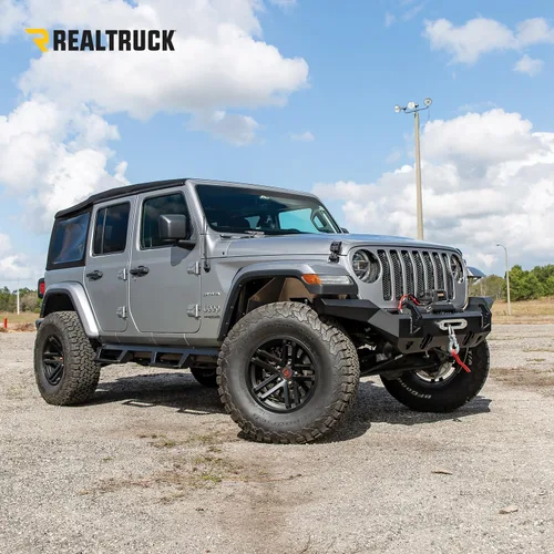 Miniatura 2 de RealTruck EpYx - Escalones para Jeep Wrangler JLU, longitud de la cabina, acero, negro texturizado EXJ184-TX Compatible con Jeep Wrangler JLU