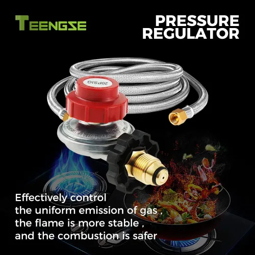 Miniatura 7 de Válvula reguladora de propano POL 0-20PSI, válvula de servicio de tanque POL LP ajustable de alta presión, NPT de 1/4 pulgadas y conexión macho