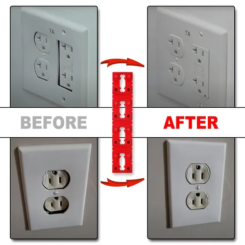 Miniatura 6 de Espaciadores de Tomacorriente para Caja Eléctrica, RonJea 48 PCS Espaciadores de Interruptor y Receptáculo para Reparar Enchufe de Tomacorriente