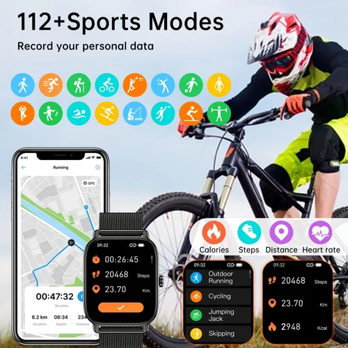 Miniatura 4 de Reloj inteligente para hombres y mujeres Fitness: resistente al agua, responder llamada, relojes digitales para hombre, podómetro, reloj inteligente