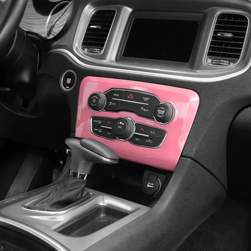Miniatura 7 de Voodonala Para cargador de radio AC CD interruptor panel de ajuste para Dodge Charger 2015-2019, ABS rosa 1 unidad Rosa/Rebel Fun.
