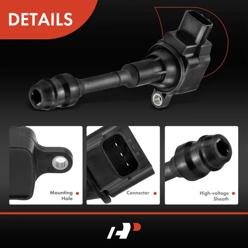 Miniatura 5 de A-Premium Juego de 4 bobinas de encendido compatibles con Nissan Altima 2002-2006, Sentra 2002-2006, X-Trail 2002-2013, L4 2.5L, repuesto # Negro