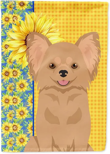 Miniatura 184 de Caroline's Treasures WDK5331CHF - Bandera de verano con diseño de girasoles rojos y blancos, manga grande, para porche, para colgar en la pared