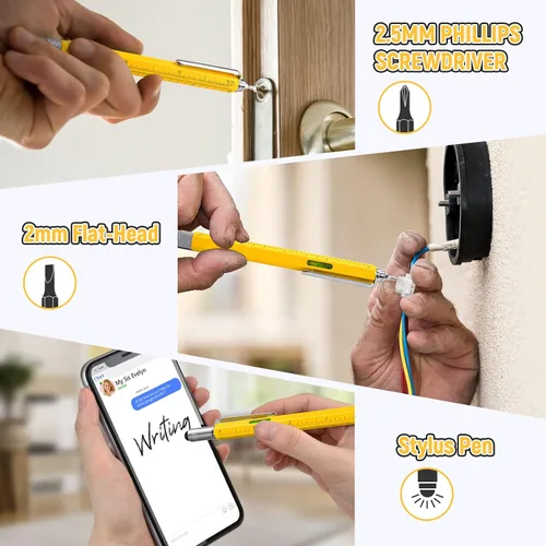 Miniatura 3 de BIIB Bolígrafo multiherramienta 6 en 1, regalos para hombre, para papá, novio, marido, aniversario, cumpleaños, día del padre, regalo para hombres