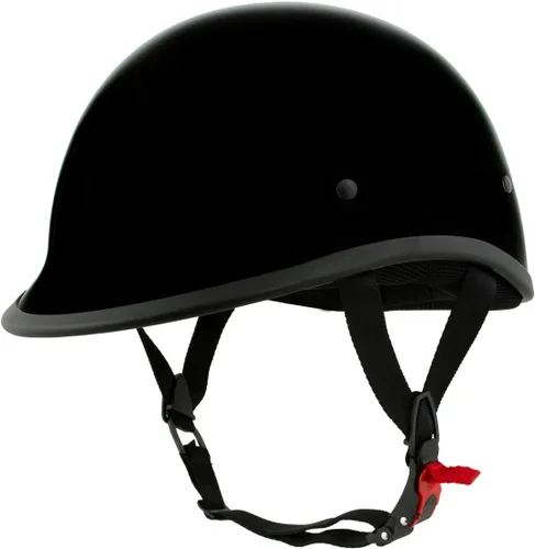 Milwaukee Helmets MPH9751DOT - Casco de motociclista de media cara para motocicleta, color negro brillante, estilo polo, DOT - S