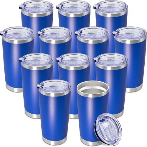 Miniatura 33 de Vaso de viaje de café de 20 onzas a granel con tapa, acero inoxidable de doble pared aislada al vacío, tazas con recubrimiento en polvo, para Rosa