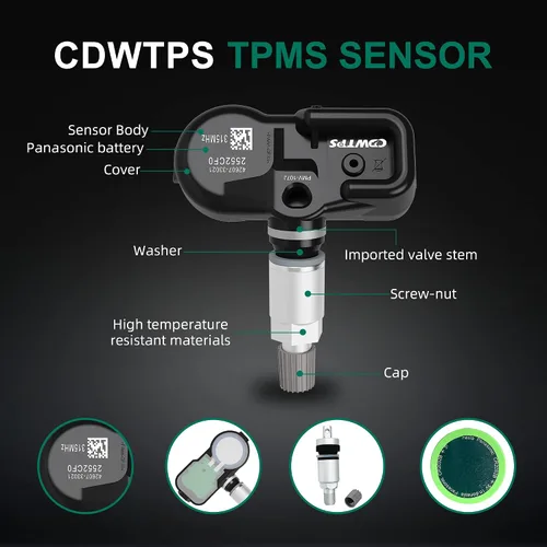 Miniatura 4 de Sensor de presión de neumáticos CDWTPS, 42607-33021 sensor TPMS, PMV-107J 315 Mhz, sistema de monitoreo de presión de neumáticos compatible