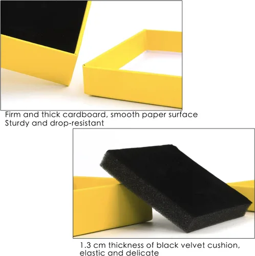 Miniatura 10 de Caja de regalo, caja de regalo, caja de regalo, 12 cajas de regalo cuadradas de cartón para joyas, caja de regalo de papel de cartón relleno