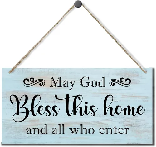 Miniatura 13 de Letrero decorativo de madera con texto en inglés «May God Bless This Home» («May God Bless This Home»)