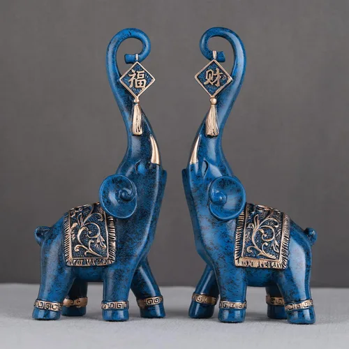 Miniatura 7 de DOVDOV Estatua de elefante, elefante azul, decoración del hogar, estatua de elefante de buena suerte, decoración para el hogar, regalo de elefante