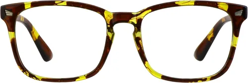 Miniatura 17 de Lentes cuadrados vintage con bloqueo de luz azul, antifatiga ocular, filtro UV, para computadora, lentes anti-luz azul para hombres y mujeres Ámbar