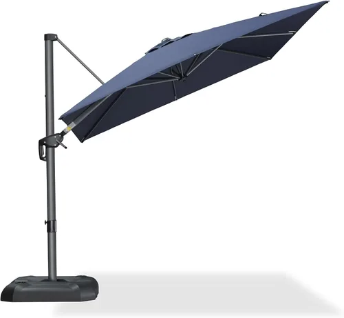 Miniatura 76 de PURPLE LEAF Sombrilla de Patio de 8 Pies para Exteriores Sombrilla Cantilever Cuadrada de Aluminio Sombrilla Offset con Rotación de 360 Grados