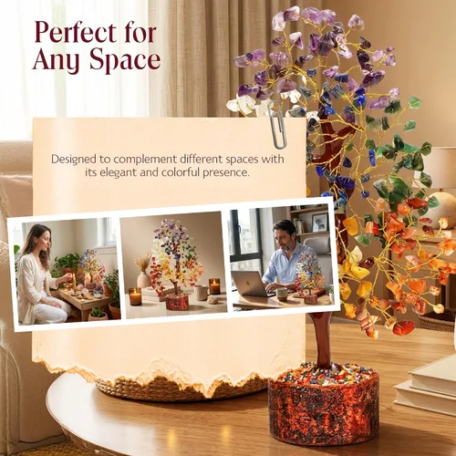 Miniatura 7 de Árbol de la vida hecho a mano de cristal de 7 chakras, regalos únicos de cumpleaños y aniversario para mujeres, madres y amigos Decoración