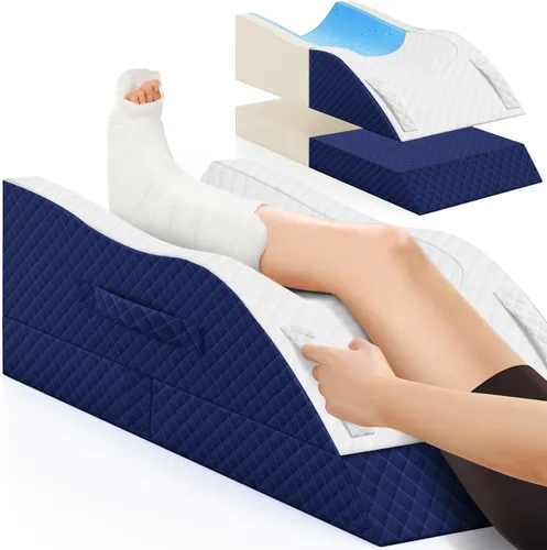 Almohadas de elevación TranquilRelax para piernas después de cirugía, almohada de cuña de espuma viscoelástica ajustable para lesiones o descanso,