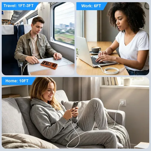 Miniatura 8 de Cable USB C a USB C de 3 pies para iPhone 17/16/15, cargador de carga rápida tipo C a tipo C, cable de alimentación para Apple 17/17 Pro/17 Pro