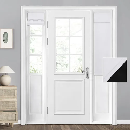 Miniatura 75 de HOMEIDEAS Cortinas 100% Opacas para Luces Laterales de Puerta Principal, Cubierta de Ventana de Puerta de Aula, Persianas de Privacidad