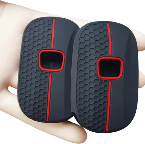 Miniatura 3 de 2 llaveros inteligentes de silicona para Honda Accord Civic Pilot HR-V CR-V Sport SI EX EX-L Touring 2024 2023 2022 (negro con rojo)