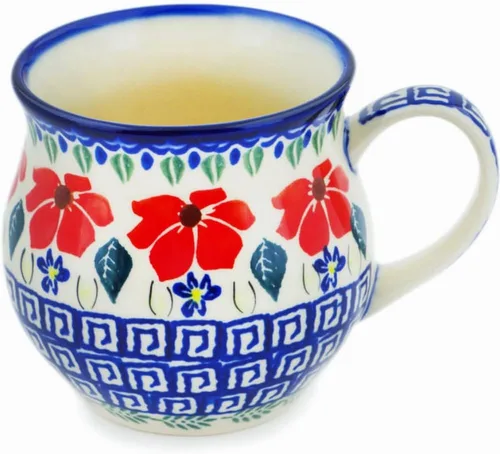 Miniatura 29 de Auténtica taza de burbujas de cerámica polaca de 13 onzas en diseño amarillo hecho a mano en Bolesławiec Polonia por Ceramika Bona + certificado