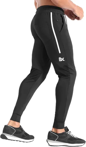 Miniatura 3 de BROKIG Pantalones deportivos ligeros para hombre pantalones deportivos de entrenamiento con bolsillo con cremallera pantalones elásticos para correr