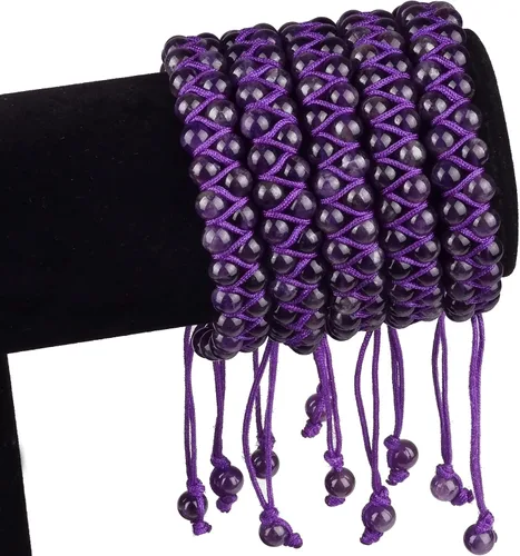Miniatura 3 de MASSIVE BEADS - Pulsera de doble capa con cuentas de chakras naturales, cristales de poder curativo, macramé, cuentas de piedra para yoga, gemas