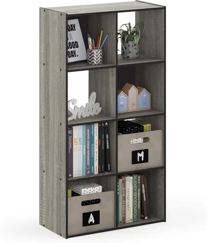 Miniatura 33 de Furinno - Estantería clásica para libros, estantes de almacenamiento, roble francés