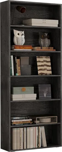 IRONCK Estanterías y librerías de pie de 6 niveles, estantes de exhibición y almacenamiento, librero alto de 70 pulgadas, muebles de decoración para