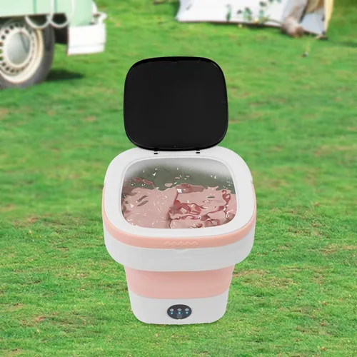 Miniatura 9 de Mini lavadora portátil de 12 L, lavadora plegable y secadora giratoria con cesta de drenaje, lavadora eléctrica plegable para apartamentos, camping