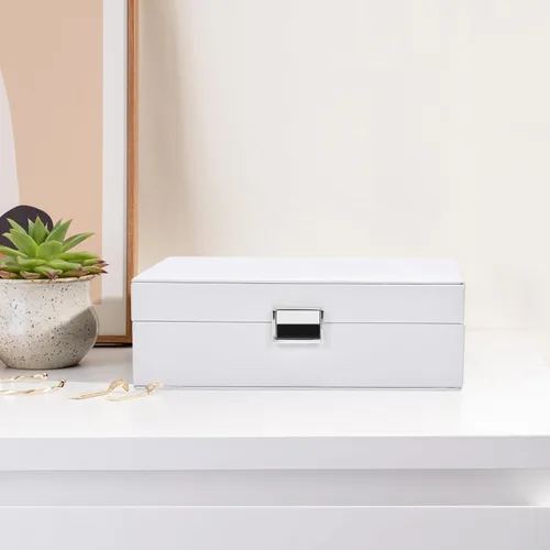 Miniatura 4 de Joyero organizador para mujeres y niñas, caja de joyería mejorada con 8 bolsas adicionales libres de deslustre, contenedor de almacenamiento