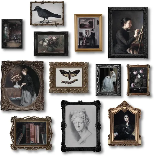 97 Decor Dark Academia Decor - Decoración de pared victoriana antigua, imágenes victorianas oscuras para pared, póster de retrato vintage de damas
