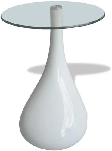 Miniatura 3 de Mesa de centro de 3 niveles, color blanco brillante, mesa central, mesa auxiliar, mesa para sala de estar, muebles de sala para el hogar, sala