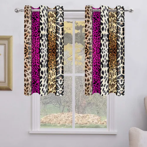 Miniatura 12 de Cortina opaca con estampado de animales salvajes, para oscurecer la habitación, con aislamiento térmico, con ojales para sala, comedor, dormitorio