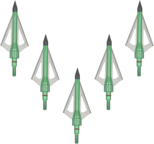 Miniatura 5 de Cabezas Anchas de Caza 12UN 100 Granos Cabezas de Flecha para Atornillar 3 Cuchillas Puntas de Flecha Compatibles con Ballesta y Arco Compuesto + 1