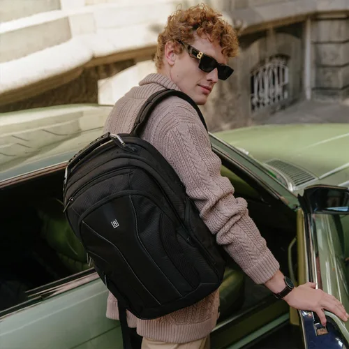 Miniatura 3 de LEVEL8 Mochila para laptop, mochila de trabajo para hombres y mujeres, bolsa de computadora de viaje para negocios, compatible con laptop y portátil