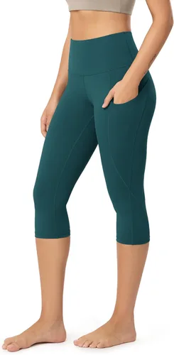 Miniatura 111 de ODODOS - Leggings capri de cintura alta para mujer con bolsillos, control de abdomen, no se transparentan, para entrenamiento atlético, running