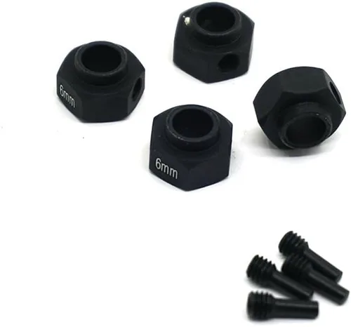Miniatura 4 de MOHERO Bujes de rueda hexagonales de aleación de aluminio de 0.236 in de grosor y 0.472 in para Trx4 1/10 RC Model Crawler Car (negro, 0.236 in)