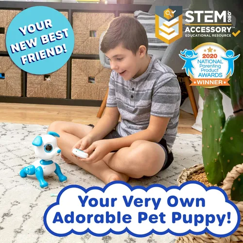 Miniatura 2 de Robo Pets Robot de juguete para perros para niñas y niños, robot de juguete a control remoto con LED, sonido FX, gestos interactivos de movimiento