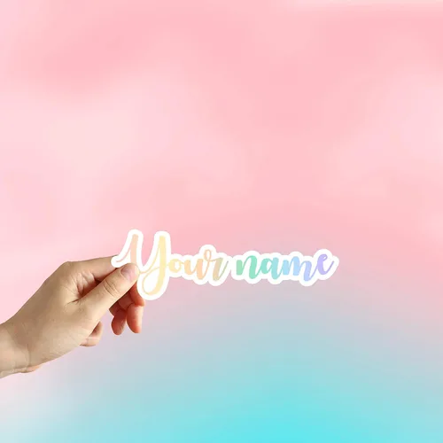 Miniatura 7 de Etiqueta engomada personalizada con nombre personalizado, etiqueta engomada de texto para laptop, botella de agua, teléfono, ventana