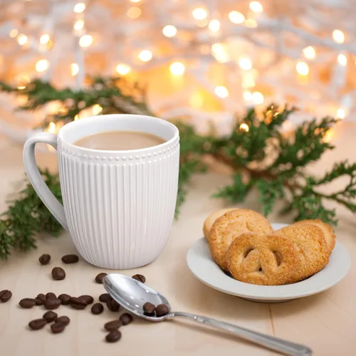 Miniatura 6 de Juego de Tazas de Café de 6, Tazas de Café Blancas de 16 Oz, Tazas de Porcelana, Grandes y Fáciles de Agarrar, Juego de Tazas en Relieve para Café