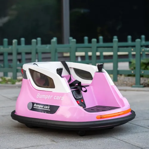 Miniatura 5 de Coche de parachoques eléctrico de 12 V para niños, juguete giratorio de 360 grados con control remoto, 2 velocidades, música Bluetooth, luces LED
