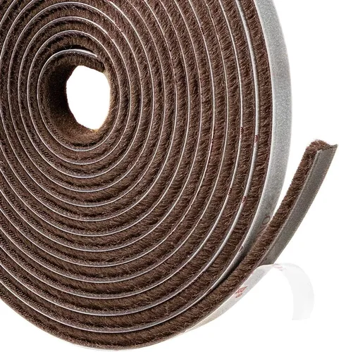 TORRAMI Burlete de Cepillo Adhesivo para Ventanas y Puertas de 11/32 pulgadas x 3/16 pulgadas x 16 pies, Sello Resistente al Viento, a Prueba de
