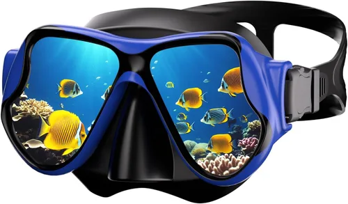 Miniatura 9 de Máscara de buceo, máscara de buceo con antivaho HD vidrio templado gafas de buceo cubierta de nariz, máscara de esnórquel para adultos buceo