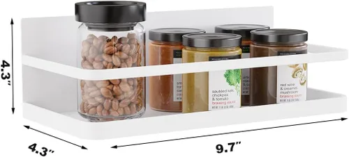 Miniatura 2 de Estante magnético para especias de un solo nivel, estante organizador de especias para refrigerador, fácil de instalar en el lado del refrigerador
