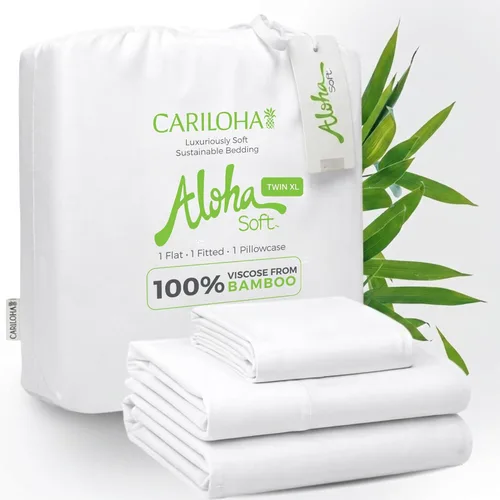 Miniatura 38 de Cariloha Aloha Soft - Juego de sábanas suaves de 4 piezas Gris Sombra King Hecho de 100% viscosa derivada de bambú Línea de sábanas Sombra