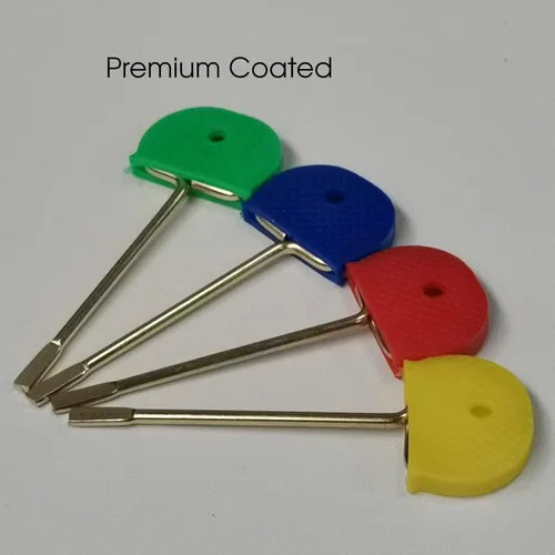 Miniatura 4 de Reemplazo de llave de emergencia de baño/dormitorio para puerta interior, paquete de 4 (dorado con tapa)