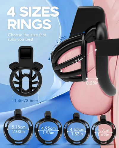 Miniatura 5 de Cinturón de castidad masculino jaula para pene - UTIMI Dispositivos de correa de castidad de plástico ajustable para hombre jaula de bondage